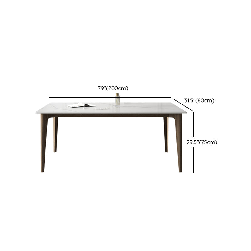 Modern 1/4/5/7 Pieces Furniture Stone Rectangle Dining Table Set in White Clearhalo 'Dining Room Sets' 'Dining Tables & Seating' 'dining_room_set' 'furn' 'furn_dining_room_set' 'Furniture' 'Kitchen & Dining Furniture' 6612463
