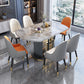 Modern 1/4/5/7 Pieces Dining Furniture Stone Round Dining Chairs Set in White