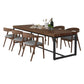 Contemporary 1/2/3/6/7 Pieces Furniture Rectangle Solid Wood Dining Table Set in Brown