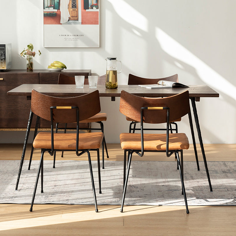 Juego de comedor industrial 1/5/6/7 PCS Mesa de comedor de madera maciza y sillas sin brazos