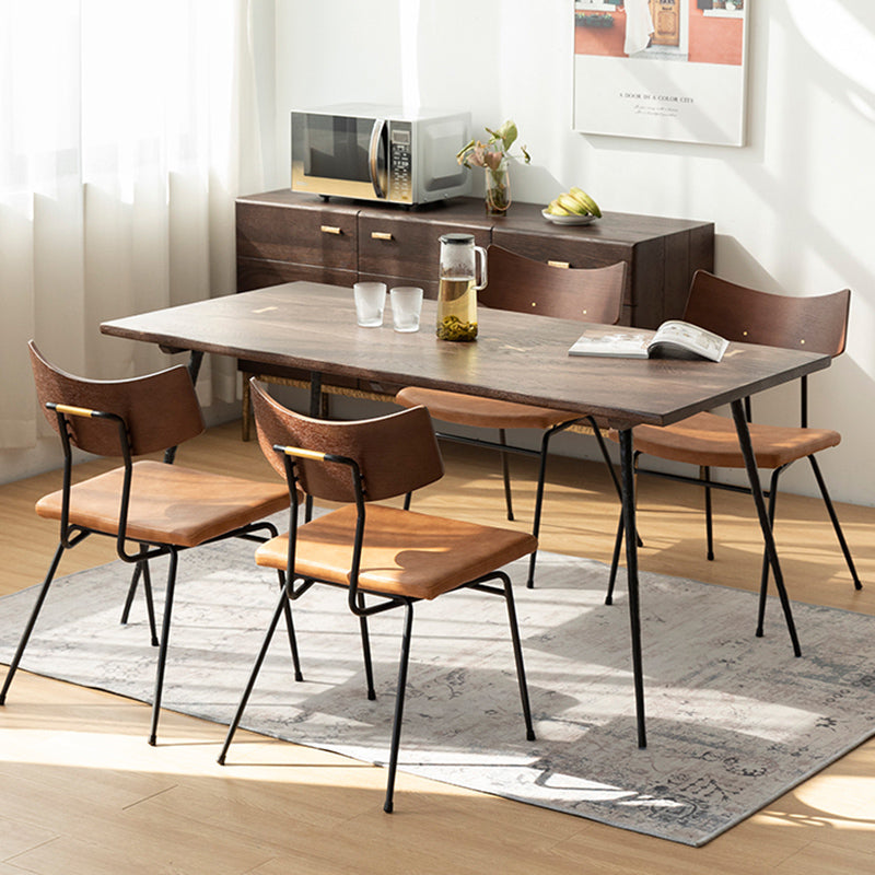 Juego de comedor industrial 1/5/6/7 PCS Mesa de comedor de madera maciza y sillas sin brazos