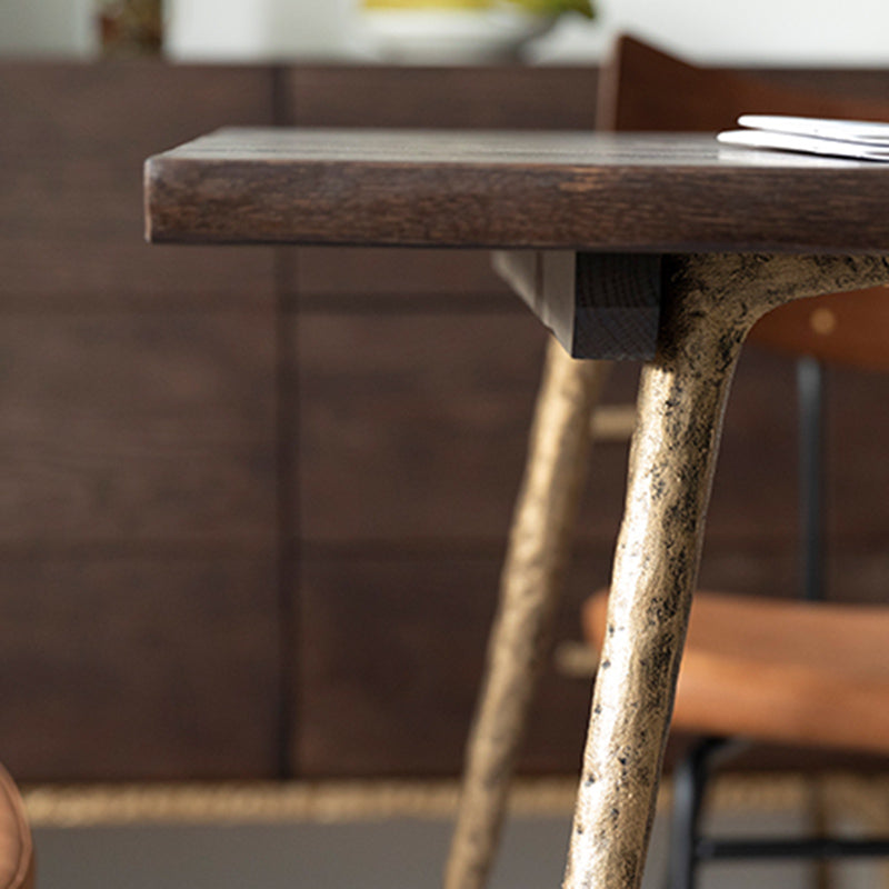 Juego de comedor industrial 1/5/6/7 PCS Mesa de comedor de madera maciza y sillas sin brazos