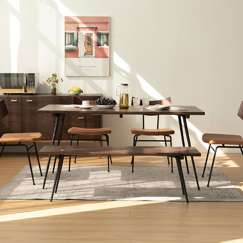 Juego de comedor industrial 1/5/6/7 PCS Mesa de comedor de madera maciza y sillas sin brazos