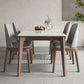 Modern 1/4/5/7 Pieces Dining Table Set Stone Rectangle Furniture in White 5 Pieces: Table, 4 Grey Chairs Clearhalo 'Dining Room Sets' 'Dining Tables & Seating' 'dining_room_set' 'furn' 'furn_dining_room_set' 'Furniture' 'Kitchen & Dining Furniture' 6612585