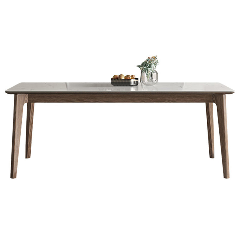 Modern 1/4/5/7 Pieces Dining Table Set Stone Rectangle Furniture in White White 79"L x 35"W Clearhalo 'Dining Room Sets' 'Dining Tables & Seating' 'dining_room_set' 'furn' 'furn_dining_room_set' 'Furniture' 'Kitchen & Dining Furniture' 6612586