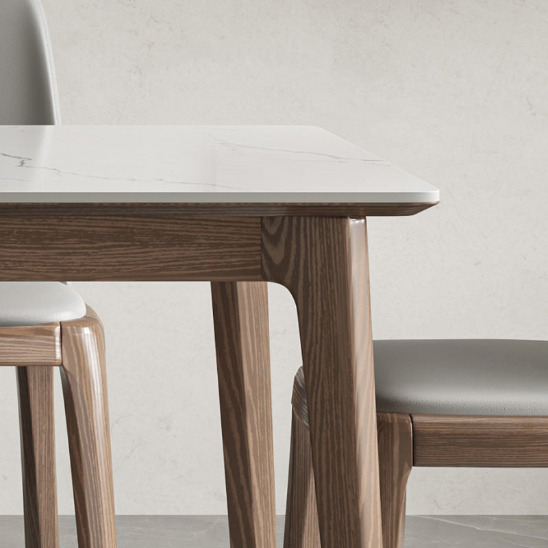 Modern 1/4/5/7 Pieces Dining Table Set Stone Rectangle Furniture in White Clearhalo 'Dining Room Sets' 'Dining Tables & Seating' 'dining_room_set' 'furn' 'furn_dining_room_set' 'Furniture' 'Kitchen & Dining Furniture' 6612587