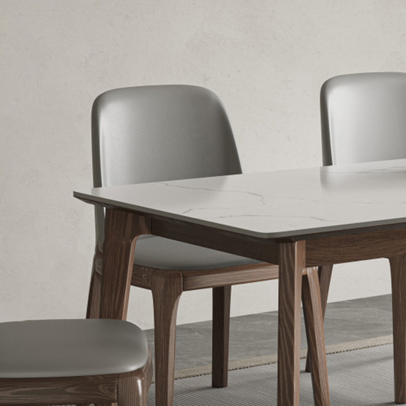 Modern 1/4/5/7 Pieces Dining Table Set Stone Rectangle Furniture in White Clearhalo 'Dining Room Sets' 'Dining Tables & Seating' 'dining_room_set' 'furn' 'furn_dining_room_set' 'Furniture' 'Kitchen & Dining Furniture' 6612589