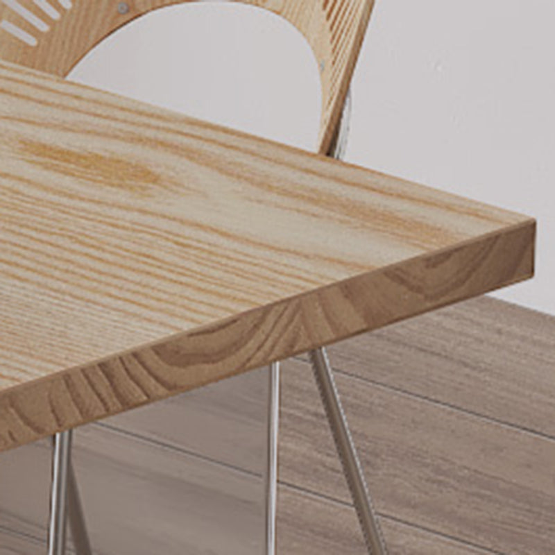 Industrial 1/2/5 Pieces Furniture Solid Wood Rectangle Dining Chairs Set in Natural Clearhalo 'Dining Room Sets' 'Dining Tables & Seating' 'dining_room_set' 'furn' 'furn_dining_room_set' 'Furniture' 'Kitchen & Dining Furniture' 6612648