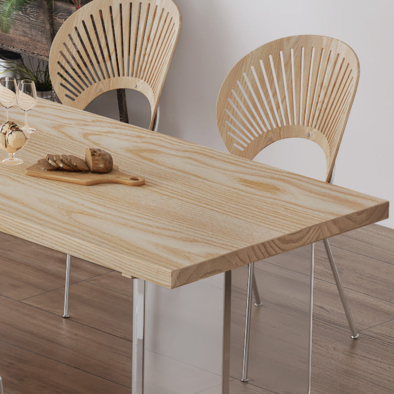 Industrial 1/2/5 Pieces Furniture Solid Wood Rectangle Dining Chairs Set in Natural Clearhalo 'Dining Room Sets' 'Dining Tables & Seating' 'dining_room_set' 'furn' 'furn_dining_room_set' 'Furniture' 'Kitchen & Dining Furniture' 6612649