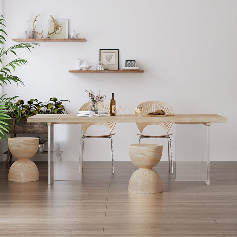 Industrial 1/2/5 Pieces Furniture Solid Wood Rectangle Dining Chairs Set in Natural Clearhalo 'Dining Room Sets' 'Dining Tables & Seating' 'dining_room_set' 'furn' 'furn_dining_room_set' 'Furniture' 'Kitchen & Dining Furniture' 6612653