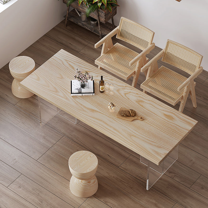 Industrial 1/2/5 Pieces Furniture Solid Wood Rectangle Dining Chairs Set in Natural Clearhalo 'Dining Room Sets' 'Dining Tables & Seating' 'dining_room_set' 'furn' 'furn_dining_room_set' 'Furniture' 'Kitchen & Dining Furniture' 6612655