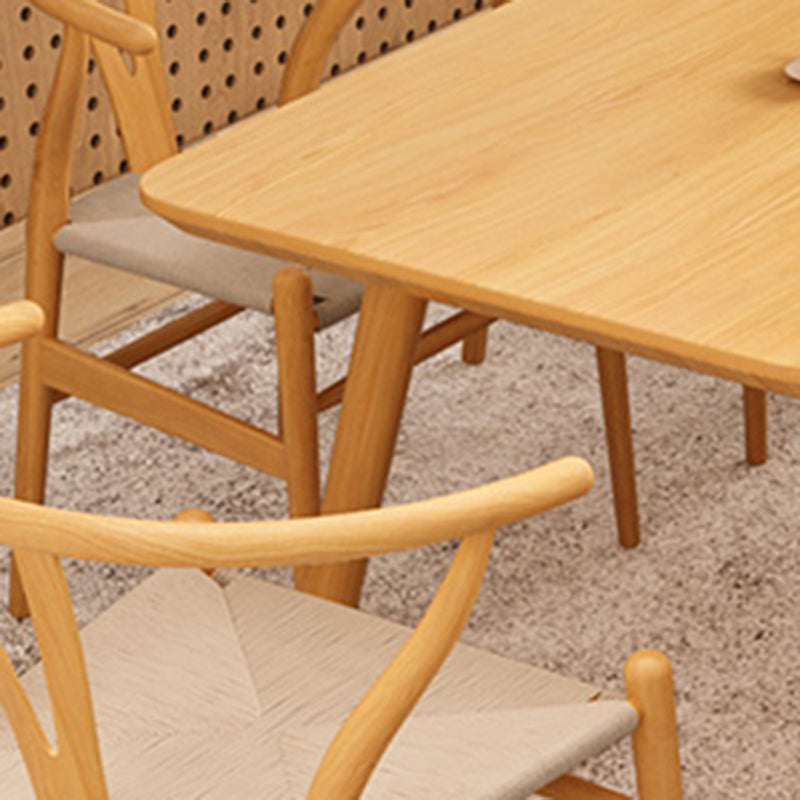Juego de comedor moderno 1/4/5/6/7 PCS Mesa de comedor de madera maciza rectángulo y sillas sin brazos