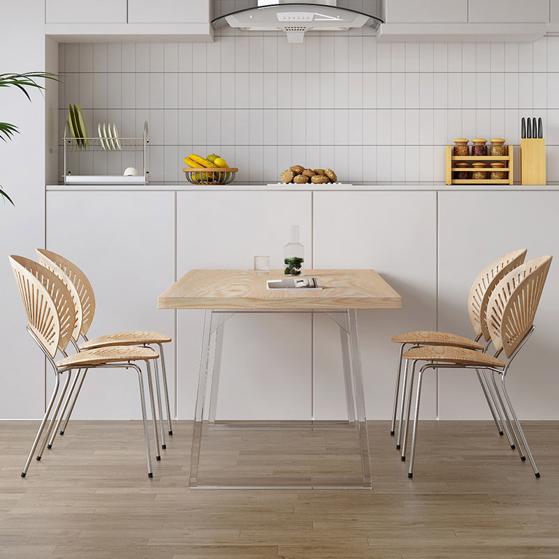 Muebles industriales 1/2/5 muebles de madera sólida rectángulo de comidas en natural