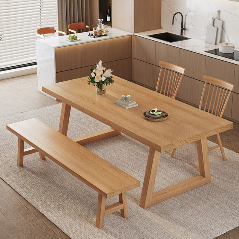Moderne eetgelegenheid 1/3/4/5/6/7 PCS Massieve houten eettafel en stoelen in natuurlijk