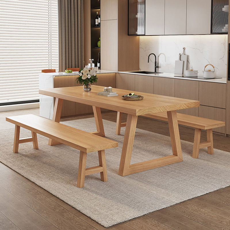 Moderne eetgelegenheid 1/3/4/5/6/7 PCS Massieve houten eettafel en stoelen in natuurlijk