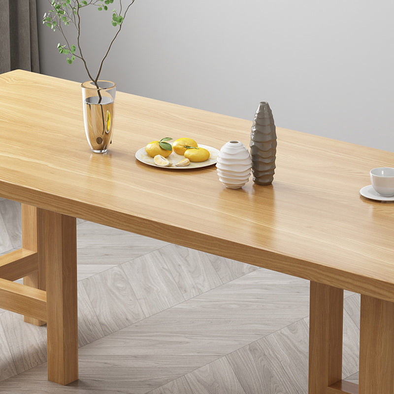 Industrial 1/2/7 Pieces Furniture Solid Wood Rectangle Dining Set in Natural