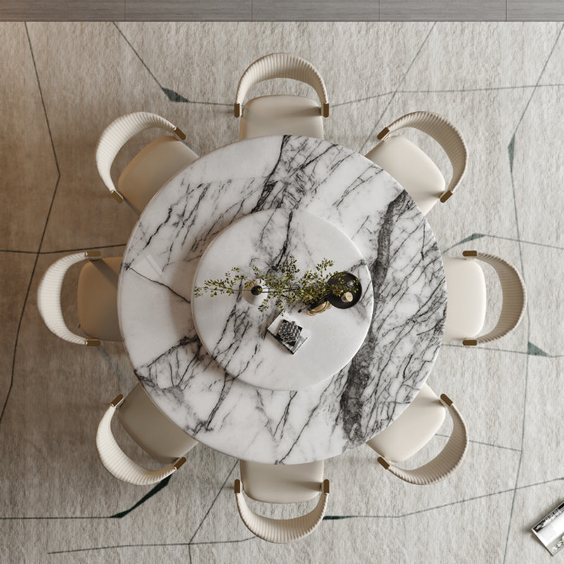 Set di tavoli da pranzo rotondo 1/7/9 pezzi tavolo da pranzo in marmo e sedie