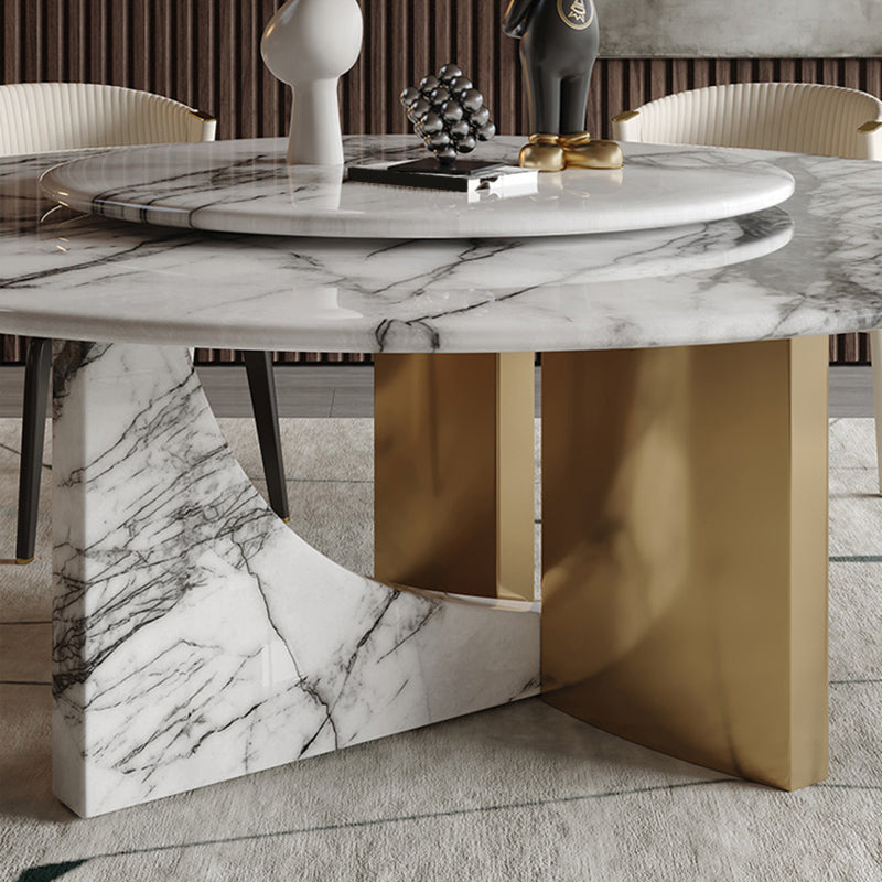 Set di tavoli da pranzo rotondo 1/7/9 pezzi tavolo da pranzo in marmo e sedie