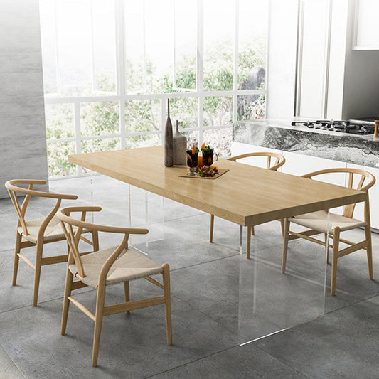 Traditional 1/2/5 Pieces Furniture Solid Wood Rectangle Dining Table Set for Home