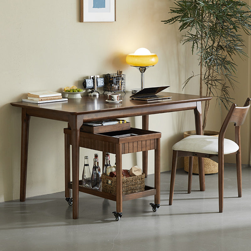 Ensemble de restauration moderne 1/3/4/5 PCS Table et chaises à manger en bois massif rectangle