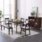 Traditionnelle 1/2/5/6 Pièces meubles en bois massif Rectangle Table à manger en marron