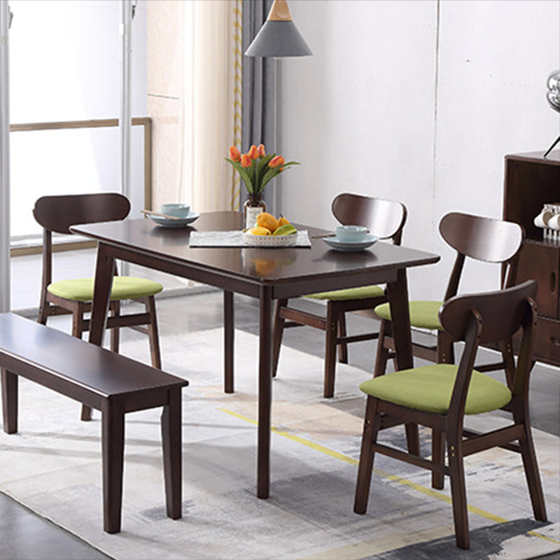 Traditionnelle 1/2/5/6 Pièces meubles en bois massif Rectangle Table à manger en marron