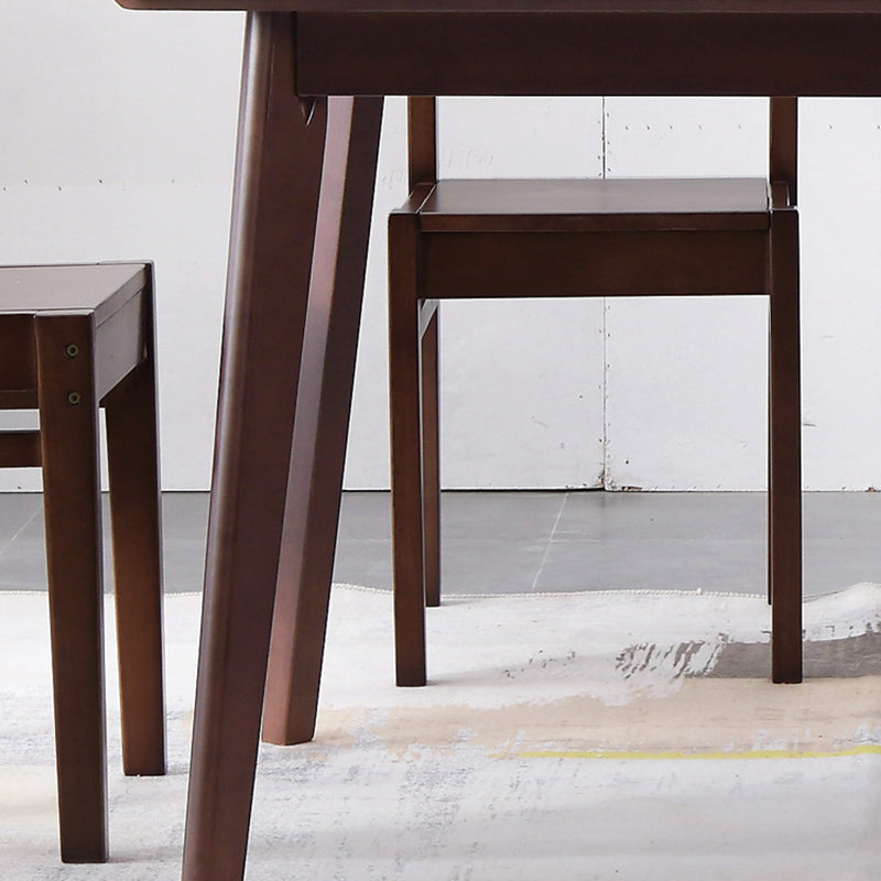 Traditionnelle 1/2/5/6 Pièces meubles en bois massif Rectangle Table à manger en marron