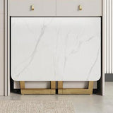 Folding Dining Table Set 1/3/5/7 Pcs Sintered Stone Dining Table with Armless Chairs