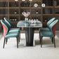 Rectangle Dining Set 1/5 Pcs Marble Dining Table with Upholstered Chairs