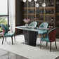 Rectangle Dining Set 1/5 Pcs Marble Dining Table with Upholstered Chairs