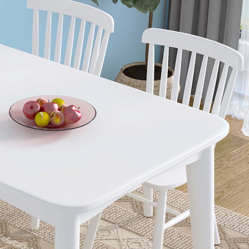 Set da tavolo da pranzo bianco 1/5/7 PC Tavolo da pranzo in legno massiccio in legno