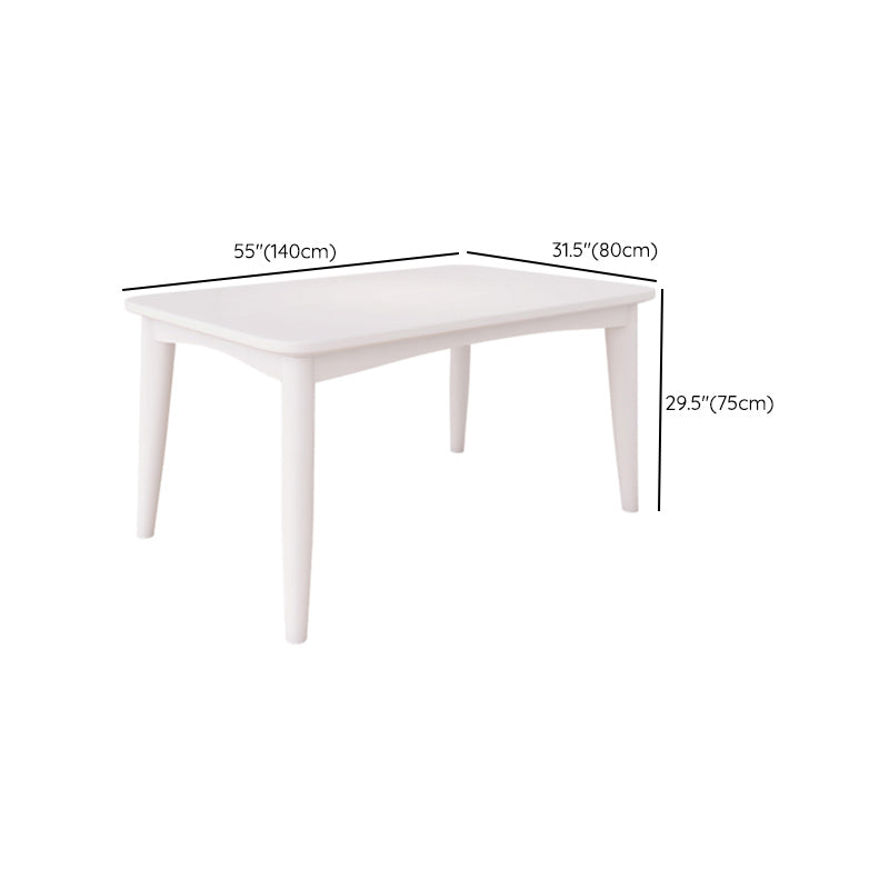 Set da tavolo da pranzo bianco 1/5/7 PC Tavolo da pranzo in legno massiccio in legno