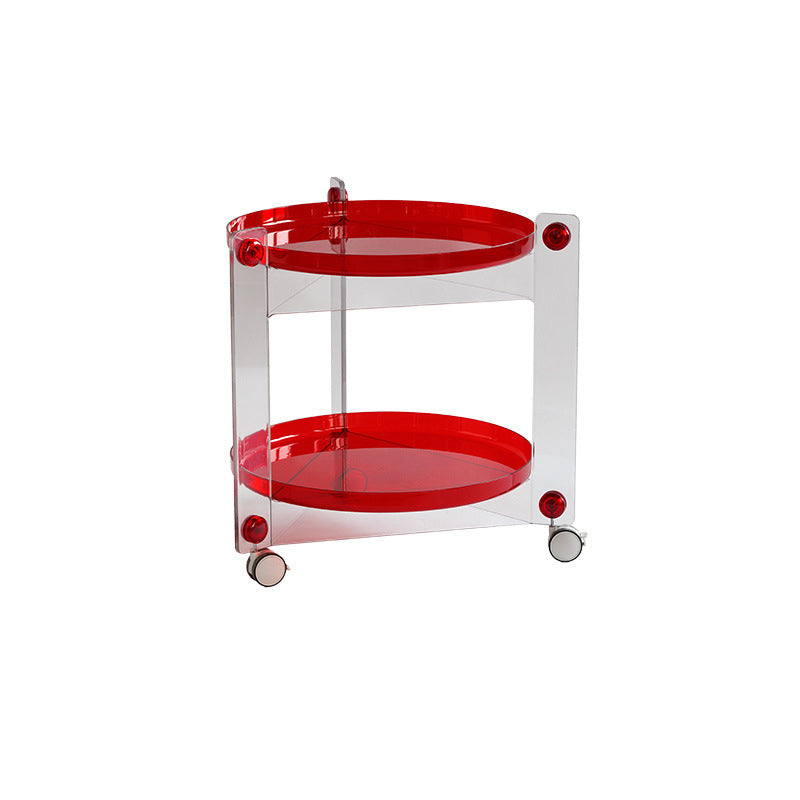 Moderner Acryl -runder Beistelltisch mit Casters Tably Top 2 - Tier End Table Set