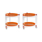 Moderner Acryl -runder Beistelltisch mit Casters Tably Top 2 - Tier End Table Set