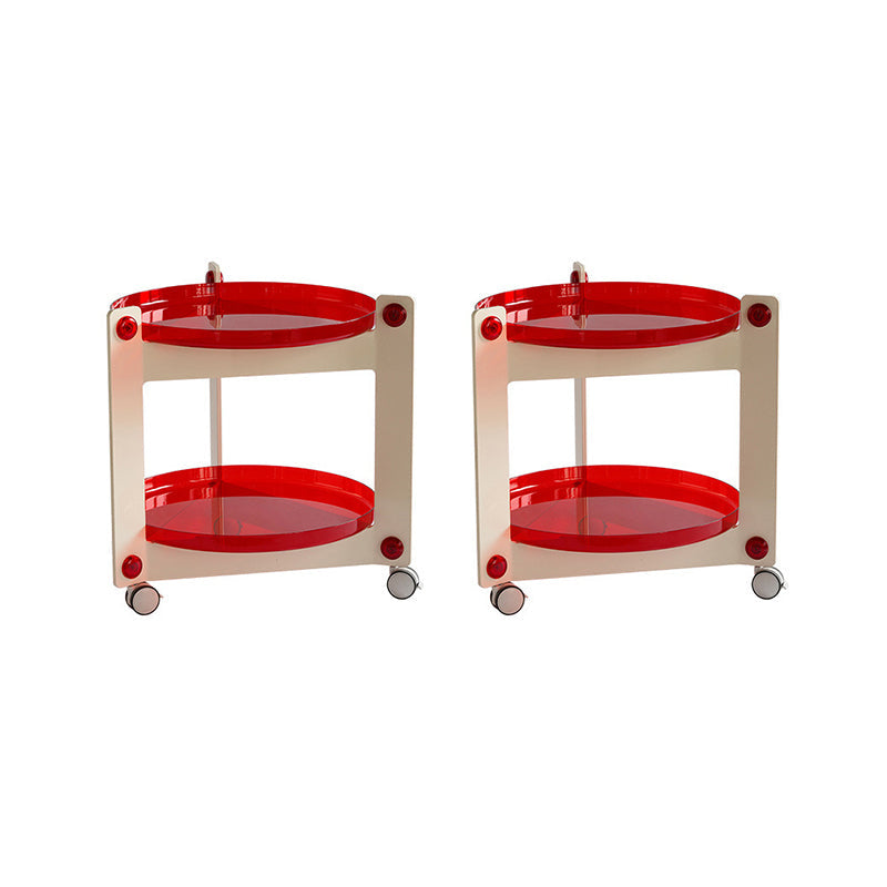 Moderner Acryl -runder Beistelltisch mit Casters Tably Top 2 - Tier End Table Set