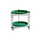 Contemporary Tray Top End Table Set Dia 25.6" 2 - Tier Side Table with Casters