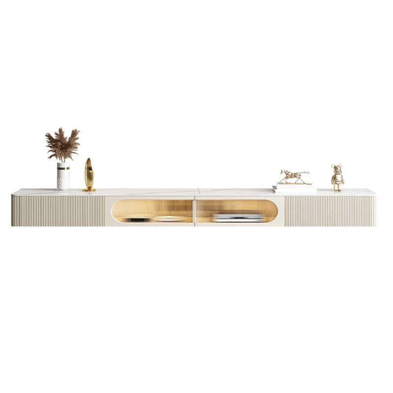 Contemporary Media Console Floating Stone Stand Console with Doors Clearhalo 'furn' 'furn_tv_stands_entertainment_centers' 'Furniture' 'Living Room Furniture' 'TV Stands & Entertainment Centers' 'TV Stands & Media Storage Furniture' 'tv_stands_entertainment_centers' 6617463