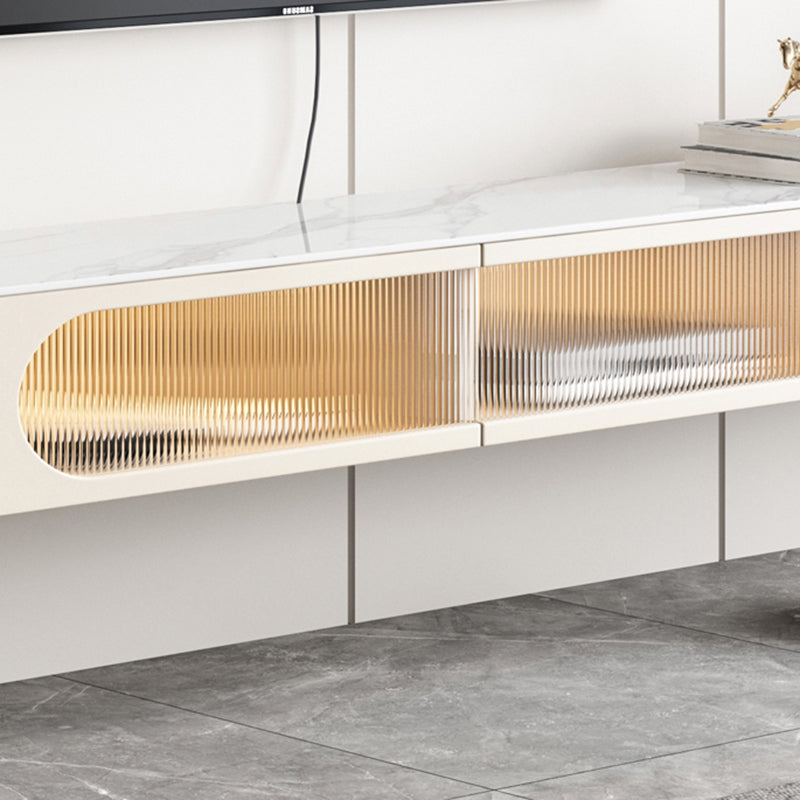 Contemporary Media Console Floating Stone Stand Console with Doors Clearhalo 'furn' 'furn_tv_stands_entertainment_centers' 'Furniture' 'Living Room Furniture' 'TV Stands & Entertainment Centers' 'TV Stands & Media Storage Furniture' 'tv_stands_entertainment_centers' 6617467