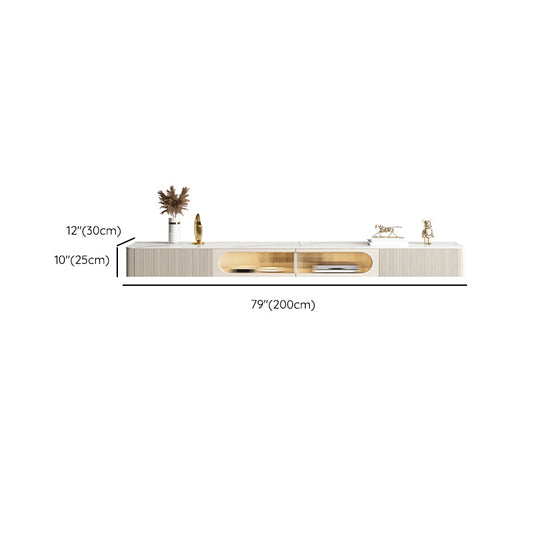 Contemporary Media Console Floating Stone Stand Console with Doors Clearhalo 'furn' 'furn_tv_stands_entertainment_centers' 'Furniture' 'Living Room Furniture' 'TV Stands & Entertainment Centers' 'TV Stands & Media Storage Furniture' 'tv_stands_entertainment_centers' 6617469