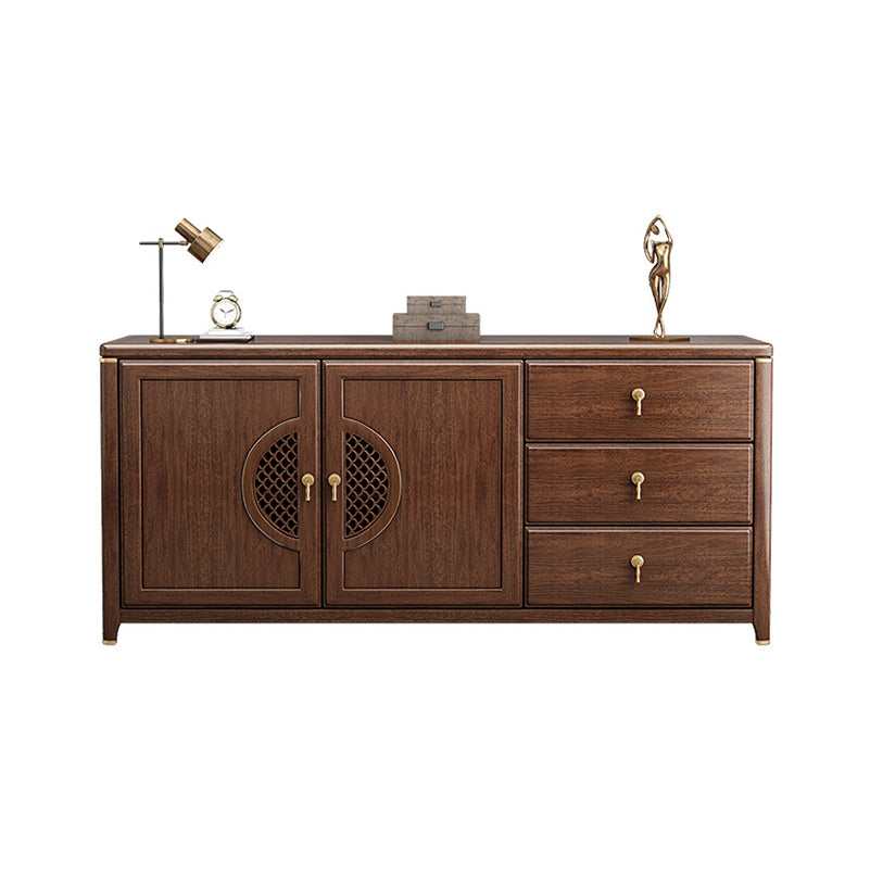 Vintage Brown Media Console Walnut Stand Console with Drawers 47"L x 18"W x 24"H Clearhalo 'furn' 'furn_tv_stands_entertainment_centers' 'Furniture' 'Living Room Furniture' 'TV Stands & Entertainment Centers' 'TV Stands & Media Storage Furniture' 'tv_stands_entertainment_centers' 6617502