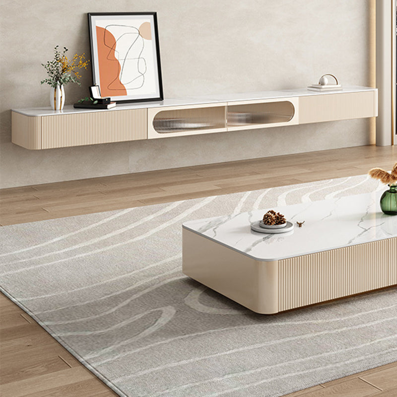 Console multimediale contemporanea Porta TV Console TV in pietra con cassetti