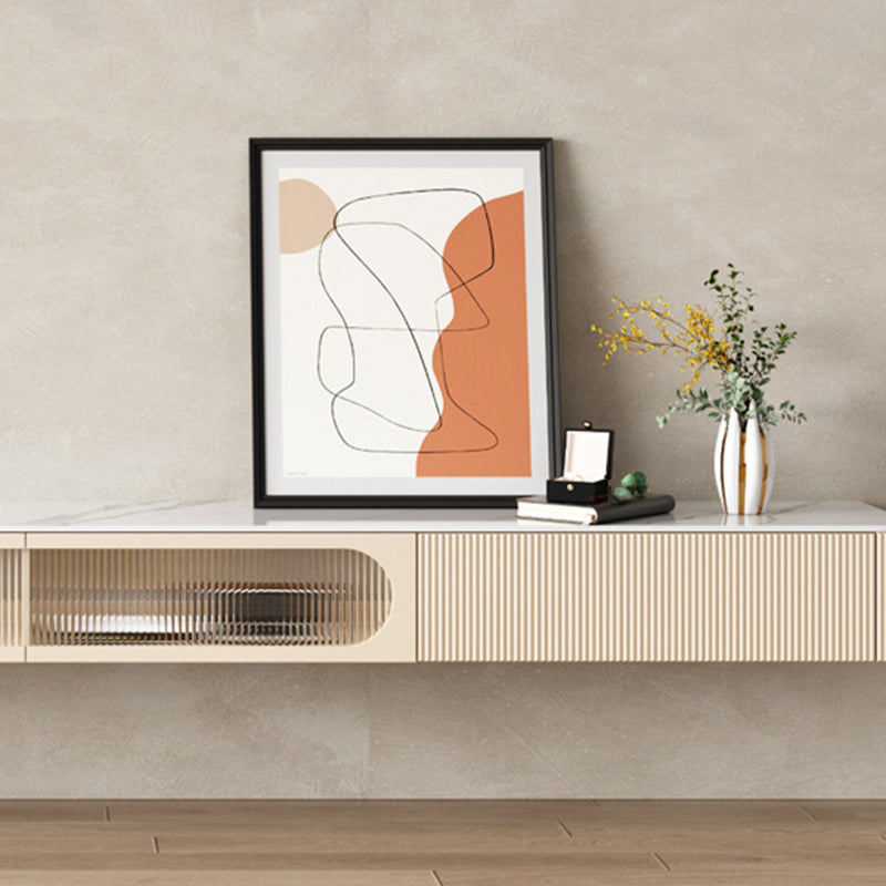 Console multimediale contemporanea Porta TV Console TV in pietra con cassetti