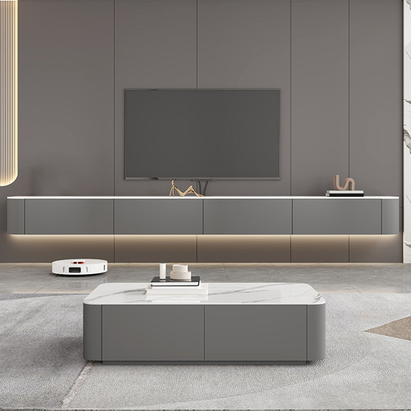 Contemporary Media Console Floating Stone Stand Console for Living Room Clearhalo 'furn' 'furn_tv_stands_entertainment_centers' 'Furniture' 'Living Room Furniture' 'TV Stands & Entertainment Centers' 'TV Stands & Media Storage Furniture' 'tv_stands_entertainment_centers' 6617556