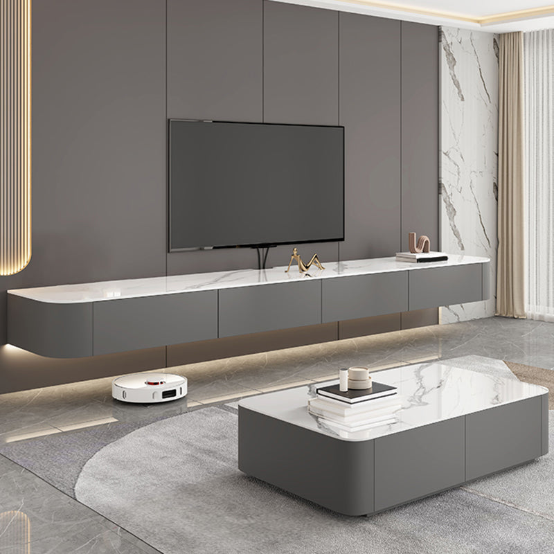 Contemporary Media Console Floating Stone Stand Console for Living Room Clearhalo 'furn' 'furn_tv_stands_entertainment_centers' 'Furniture' 'Living Room Furniture' 'TV Stands & Entertainment Centers' 'TV Stands & Media Storage Furniture' 'tv_stands_entertainment_centers' 6617558