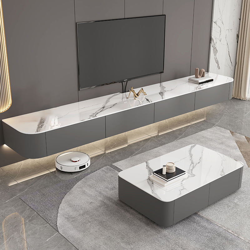 Contemporary Media Console Floating Stone Stand Console for Living Room Clearhalo 'furn' 'furn_tv_stands_entertainment_centers' 'Furniture' 'Living Room Furniture' 'TV Stands & Entertainment Centers' 'TV Stands & Media Storage Furniture' 'tv_stands_entertainment_centers' 6617560