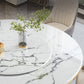 Modern Dining Set 1/5/7 Pcs Round Marble Dining Table and Upholstered Chairs Clearhalo 'Dining Room Sets' 'Dining Tables & Seating' 'dining_room_set' 'furn' 'furn_dining_room_set' 'Furniture' 'Kitchen & Dining Furniture' 6617742