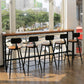 Zeitgenössisches Pub-Set aus massivem Holz, 1/6-teilig, rechteckiges Bar-Set mit Barhöhe