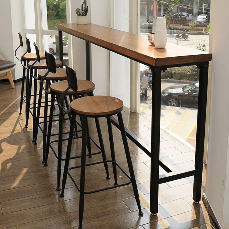 Zeitgenössisches Pub-Set aus massivem Holz, 1/6-teilig, rechteckiges Bar-Set mit Barhöhe