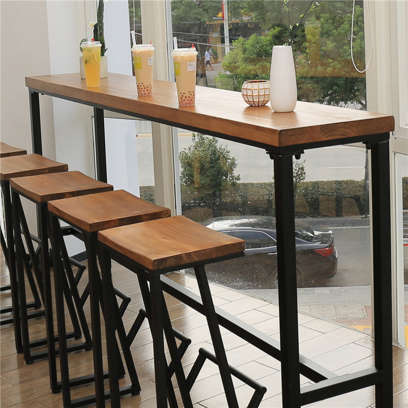 Zeitgenössisches Pub-Set aus massivem Holz, 1/6-teilig, rechteckiges Bar-Set mit Barhöhe