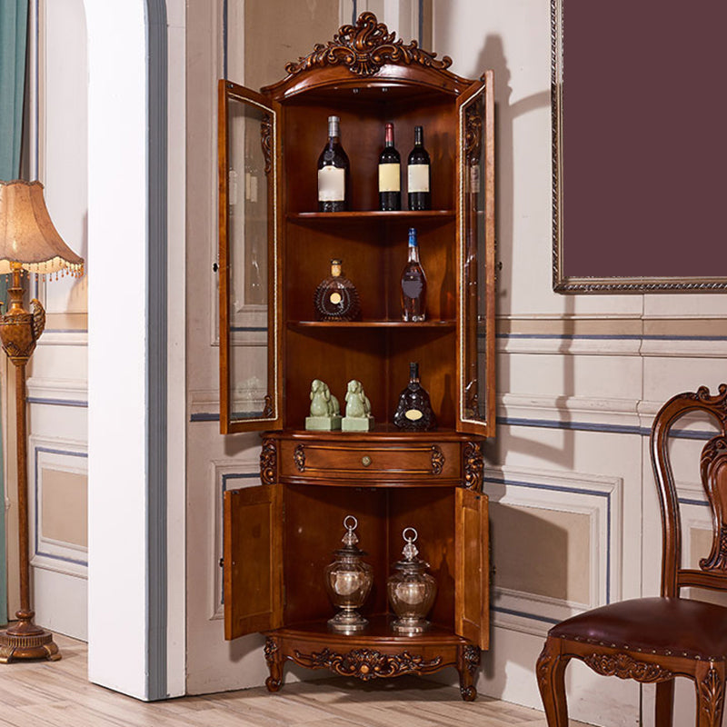 Tradizionale olio in rovere porta porte in vetro a buffet con porte